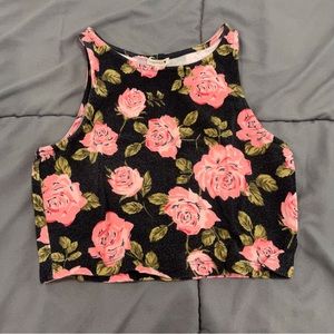 Forever 21 Floral Crop Tank Top
